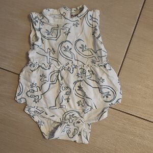 Play Up Kids Bodysuit - White with Blue Print